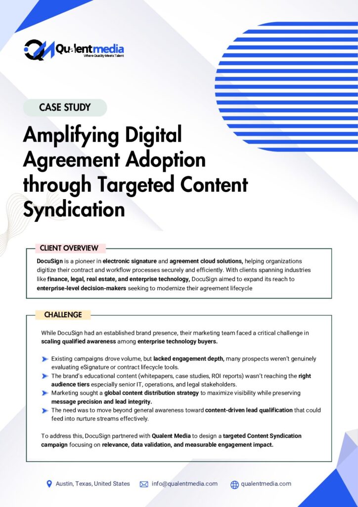 Cover of the DocuSign Content syndication case study