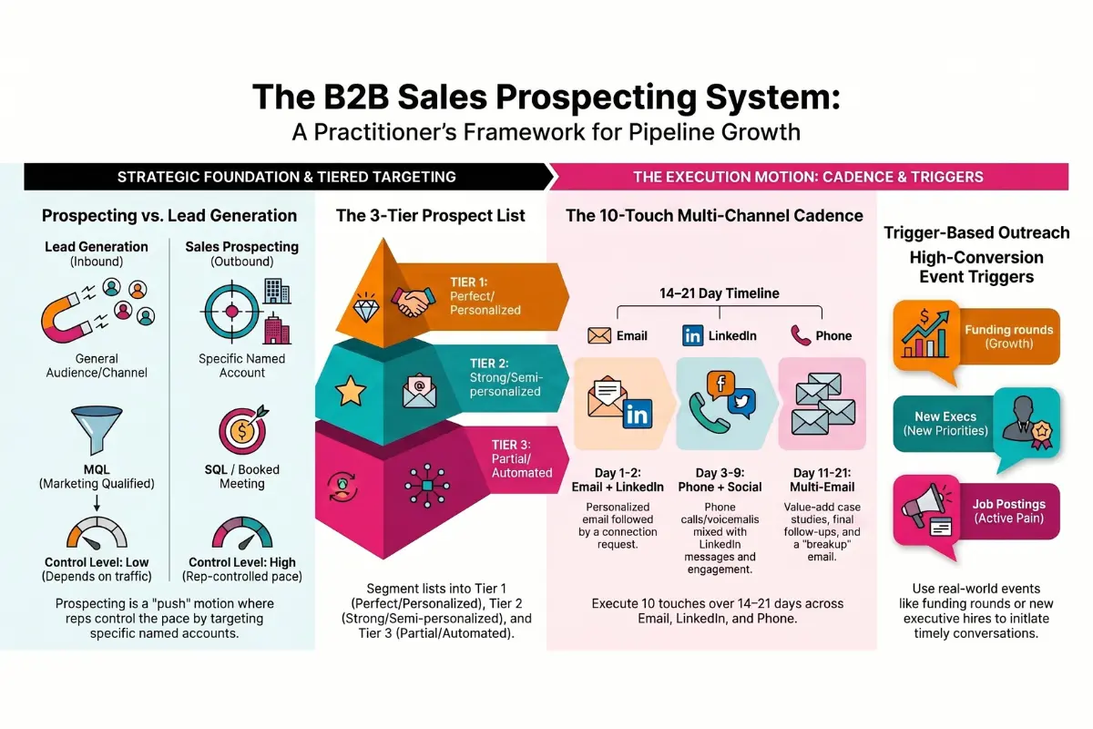 Sales Prospecting in B2B: The System That Actually Works (And What We’ve Proven Running 500+ Campaigns)