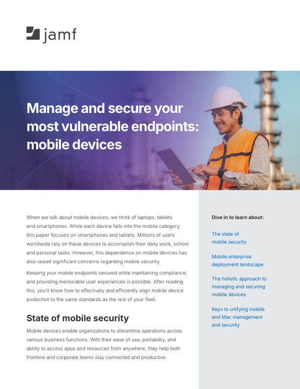 Manage and secure your most vulnerable endpoints: mobile devices PDF cover